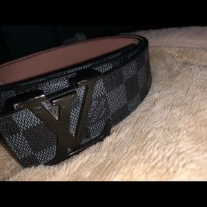 loui vuitton damier graphite belt